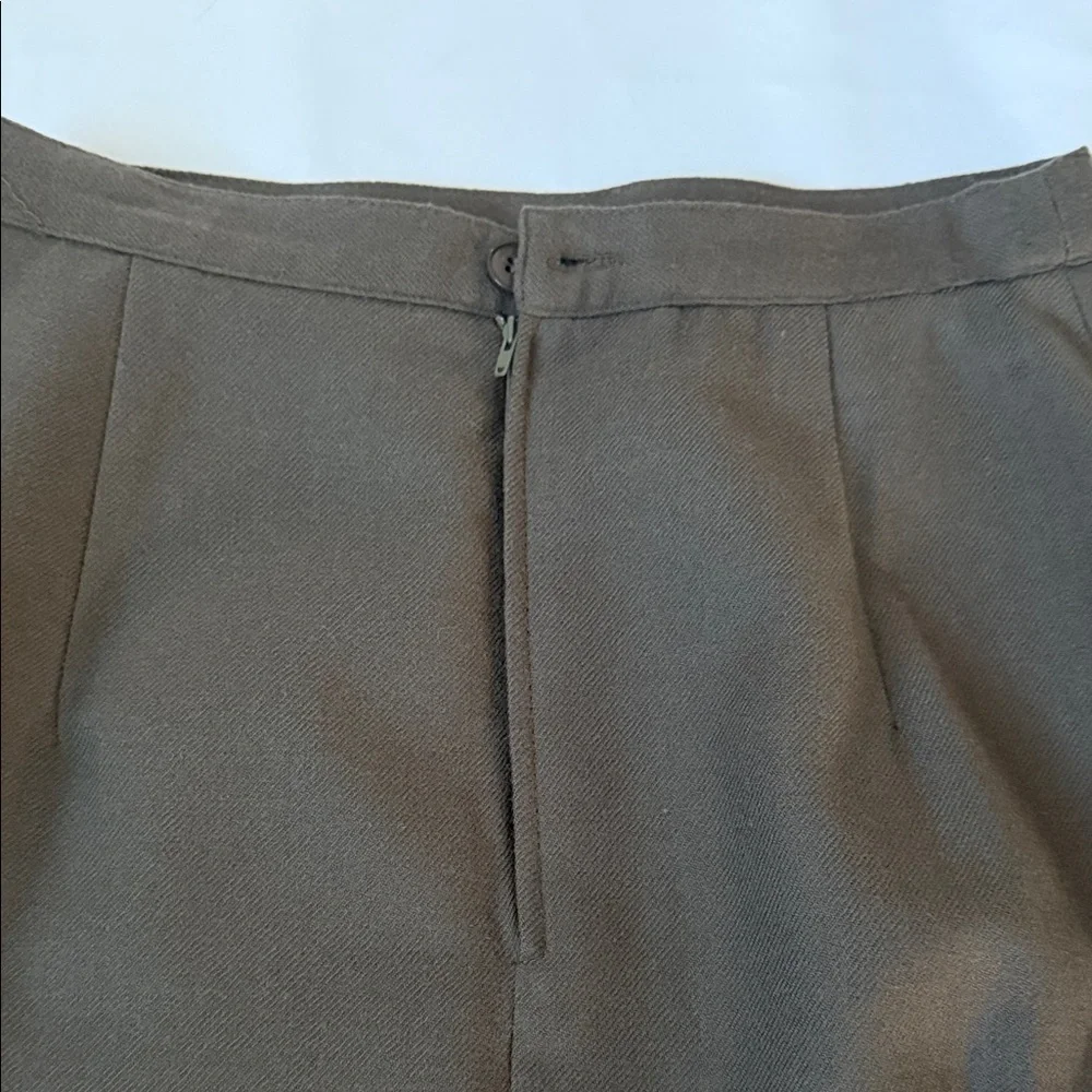 Luisa Spagnoli Elegant Olive Green Wool Pencil Skirt